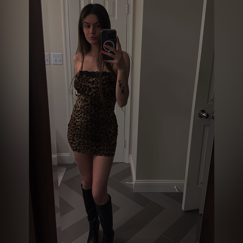 Windsor Strapless Leopard Print Dress